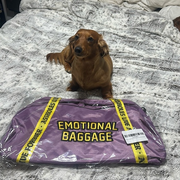 Assholes Live Forever PURPLE  PRINTED STRAP LINED DUFFLE BAG - Picture 5 of 7